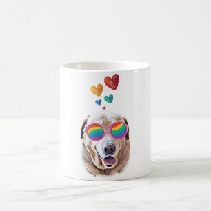 Mug Labrador Chien avec Coeurs Saint-Valentin