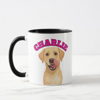 Mug Labrador heureux se léchant le nez