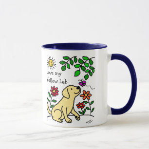 Mug Labrador jaune et vert