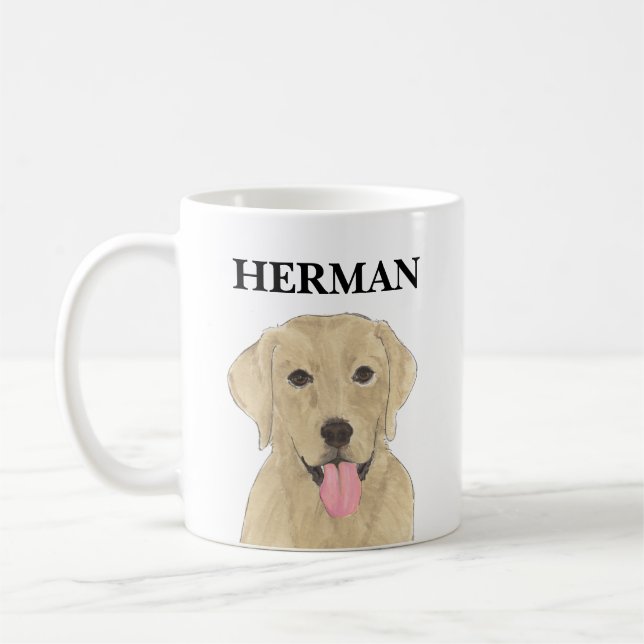 Mug Labrador jaune personnalisé (Gauche)