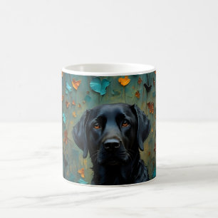 Mug Labrador noir en Feuille