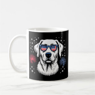 Mug Labrador patriotique avec lunettes de soleil USA