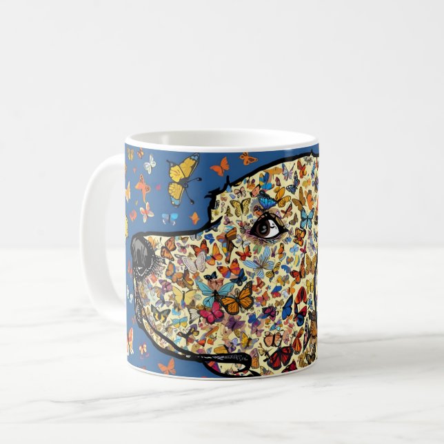 Mug Labrador Retriever Butterfly Dog Art | Yellow Lab (Devant gauche)