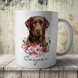 Mug Labrador Retriever Chocolat à l'aquarelle