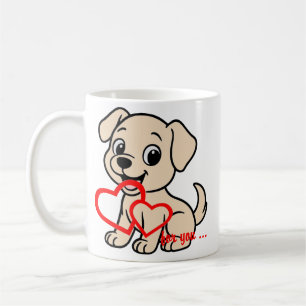 Mug Labrador Retriever Jaune Saint-Valentin Dessin Ani