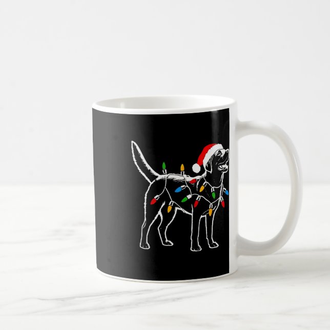 Mug Labrador Retriever Santa Hat Noël lumières Noël (Droite)