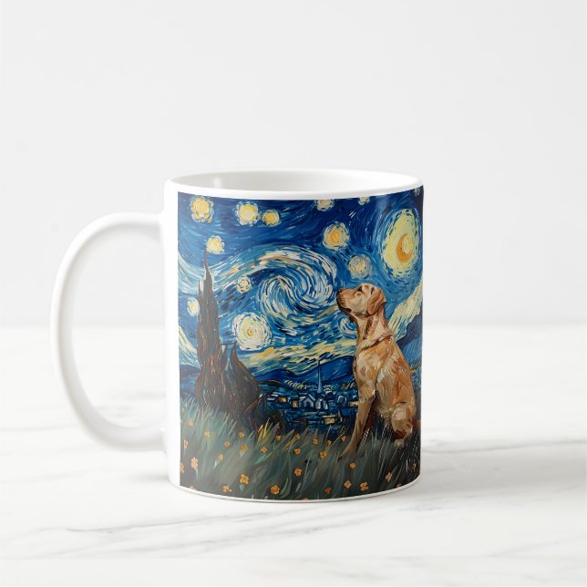 Mug Labrador Retriever Yellow Lab Chien Starry Night (Gauche)