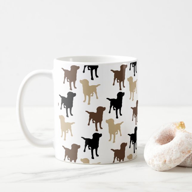 Mug Labrador Retrivers Yellow Black Chocolate Chien (Avec donut)