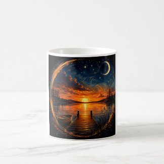 Mug Lac au coucher de soleil éclairé par la lune – Qua
