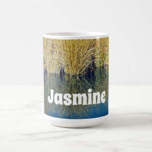 Mug Lac Grass Blue Water Reflection Photo Nature