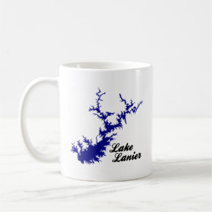 Mug Lac Lanier Géorgie Carte Artistique de la Rive en