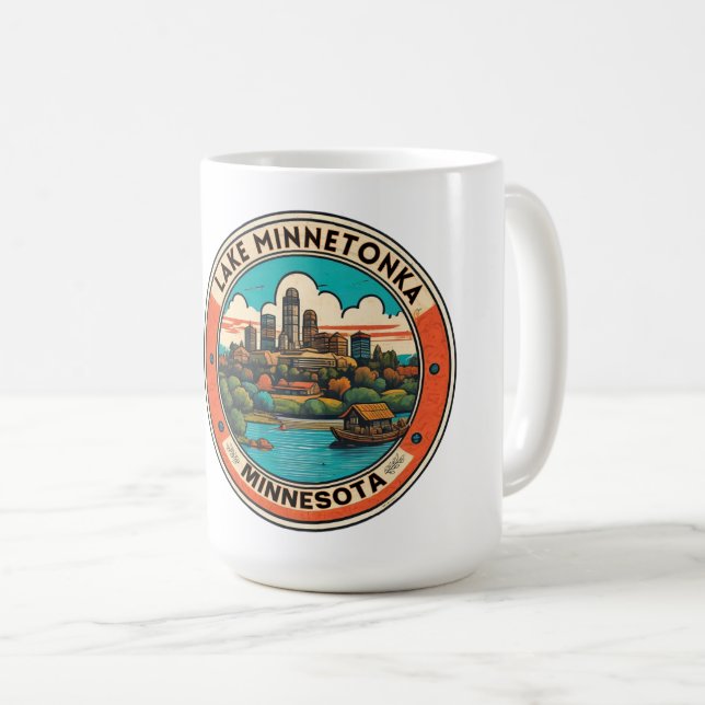 Mug Lac Minnetonka, Minnesota pêche et navigation de p (Devant droit)