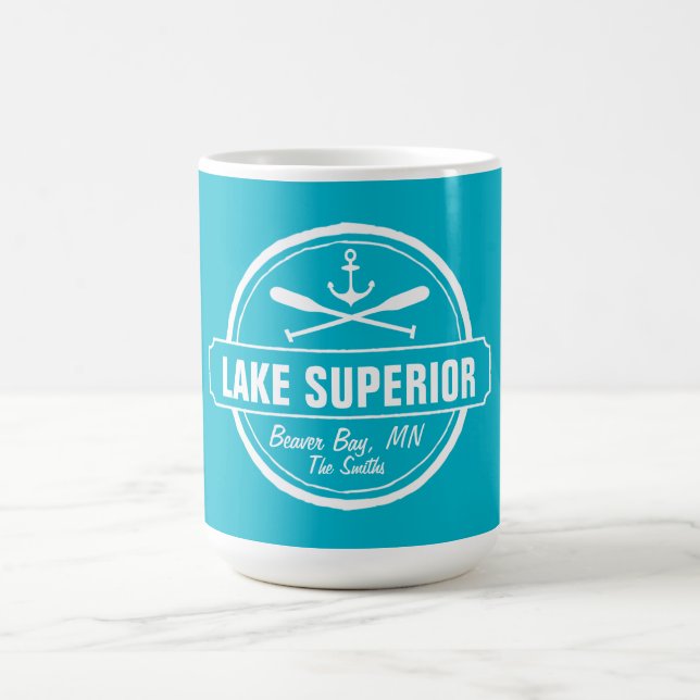 Mug Lac Supérieur, ville sur mesure, nom, ancre, pagai (Centre)