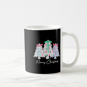 Mug Lace Coquette Bow Joyeux Noël Arbre mignonne Noël 