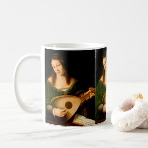 Mug Lady Jouer Lute Art Art Renaissance Peinture