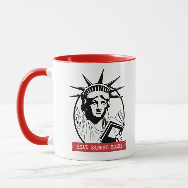 Mug Lady Liberty Lire Livres Interdits (Gauche)