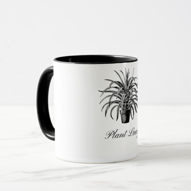 Mug Lady Mug, Plante noire et blanche (Devant gauche)