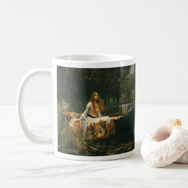 Mug Lady Shalott On Boat par John William Waterhouse (Avec donut)