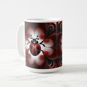 Mug Ladybird Fractal Art Design,