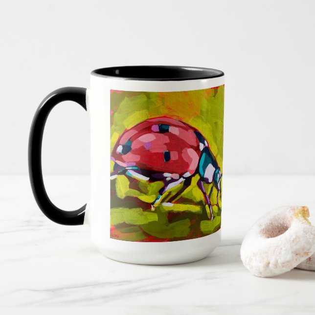 Mug Ladybug Painting - Gift for Insect Lovers (Avec donut)