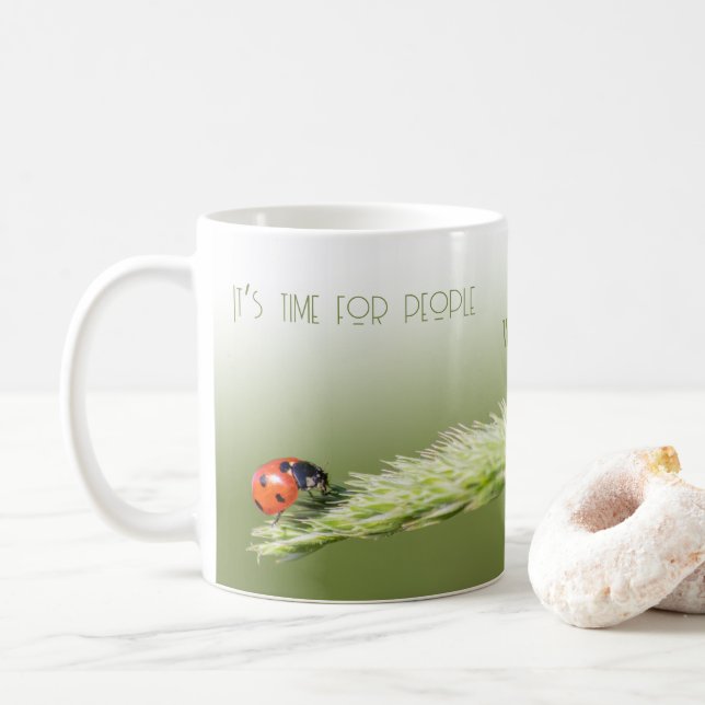 Mug Ladybugs avec une citation motivante état d'esprit (Avec donut)