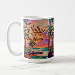 Mug Lahaina Maui Hawaii Retro Sunset Souvenir 1950