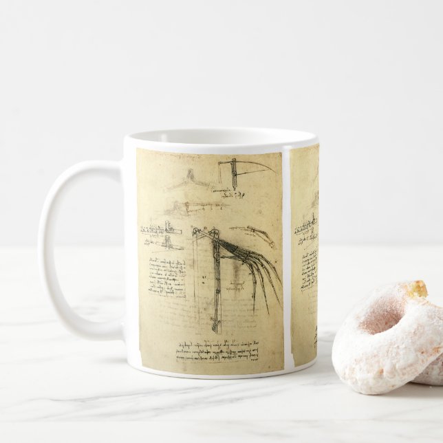 Mug L'aile de Léonard de Vinci sur la machine volante  (Avec donut)