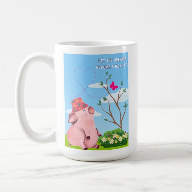 Mug laisse la citation de porc de rêve (Gauche)