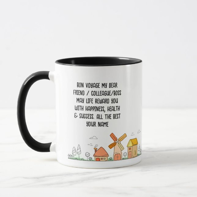 Mug Laisser cadeau Personnalisé Pays Ville Déménagemen (Gauche)