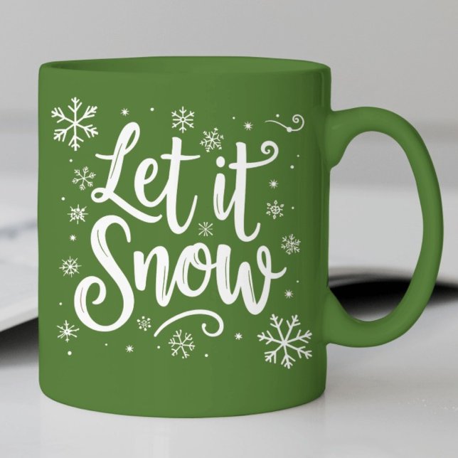 Mug Laisser la citation de neige avec Élégant script b (Créateur téléchargé)