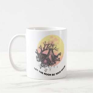 Mug Laisser La Lune Guide, Loup sur Lune, Lettres Rust