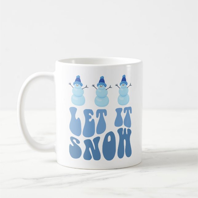Mug Laisser la neige Typographie, Noël (Gauche)
