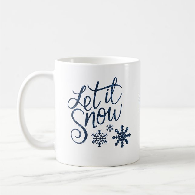 Mug Laisser neiger hiver Parties scintillant Bleu Scri (Gauche)