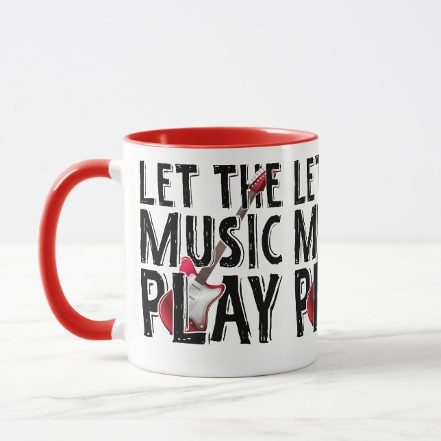 Mug Laissez La Musique Jouer La Guitare Électrique (Gauche)