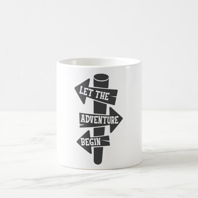 Mug Laissez L'Aventure Commencer Signpost Voyager (Centre)