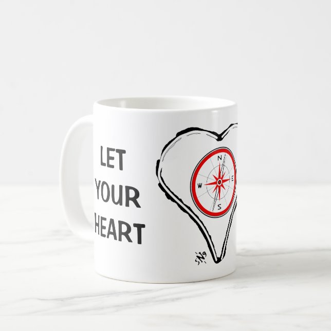Mug Laissez votre coeur être votre boussole v1-6-1 (Devant gauche)