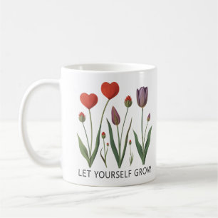 Mug Laissez-vous grandir Tulipes Art floral à coeur