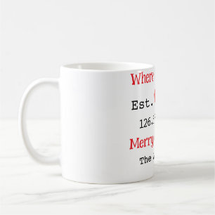 Mug Lake house et. Date année coordonnées personnalisé