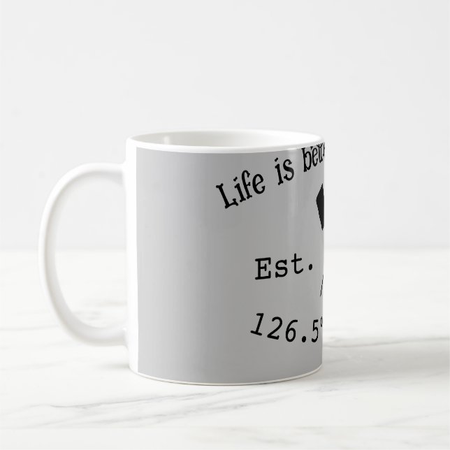 Mug Lake house et. Date année coordonnées personnalisé (Gauche)