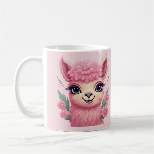 Mug Lama bébé rose souriant