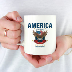 Mug L'Amérique 250 Ans Terre de libres Patriotique