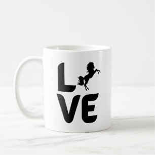 Mug L'amour avec le cheval comme "O"