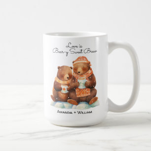 Mug L'amour c'est l'ours doux mignon caricaturé mou