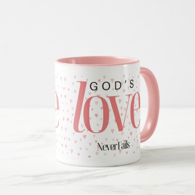 Mug L'amour de Dieu n'échoue jamais (Devant droit)