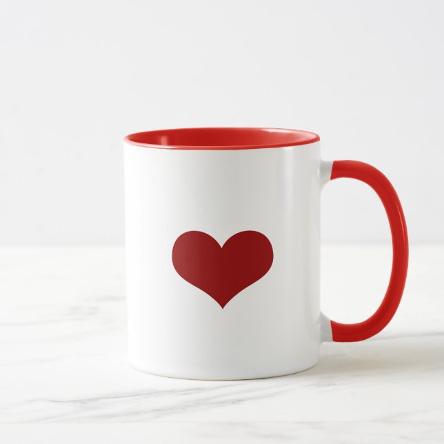 Mug L'amour du coeur rouge a un coeur (Droite)