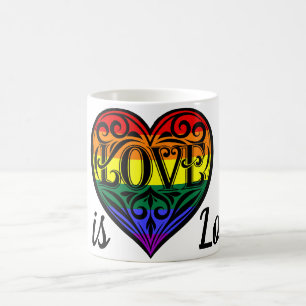 Mug L'amour est amour LGBTQ Coeur arc-en-ciel