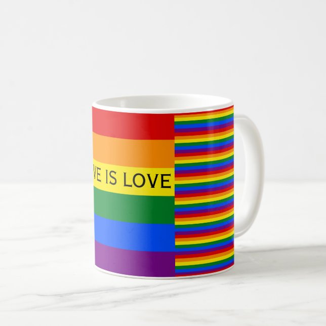 Mug L'amour est amour Rainbow Flag LGBT Gay pride (Devant droit)