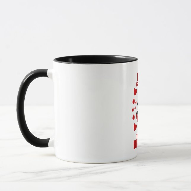 Mug L'amour est dans l'air essayer de ne pas respirer (Gauche)