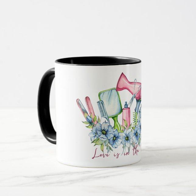 Mug L'amour est dans les cheveux, Hair Stylist (Devant gauche)