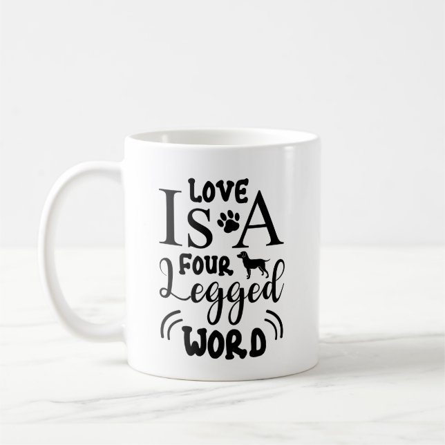 Mug L'amour est une pâte à café à quatre pattes - Chie (Gauche)